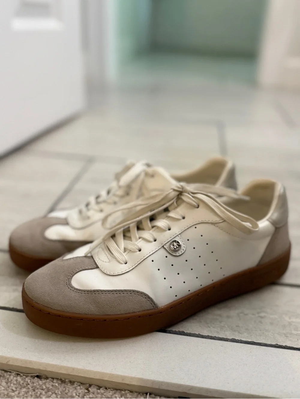 Michael Kors Leather & Suede Court Sneakers | Scotty | Gum Sole | Women’s Size 8
